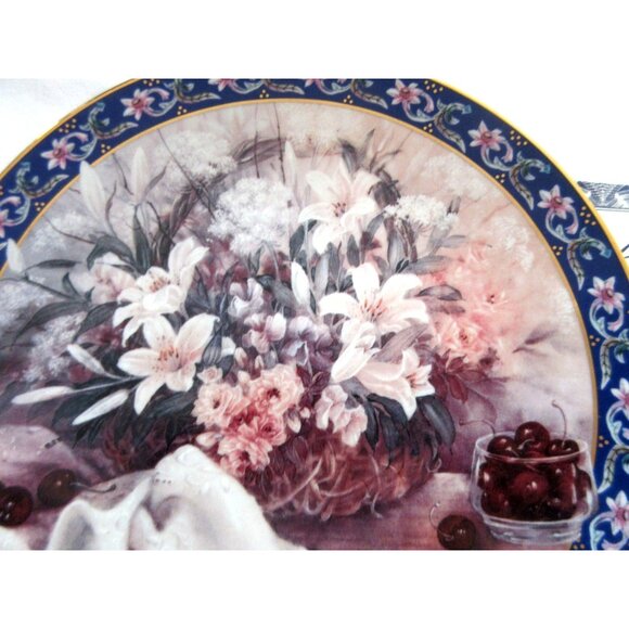 Lena Liu LILIES 5th In Basket Bouquets Series Plate With Certificate #1536A - Picture 11 of 13